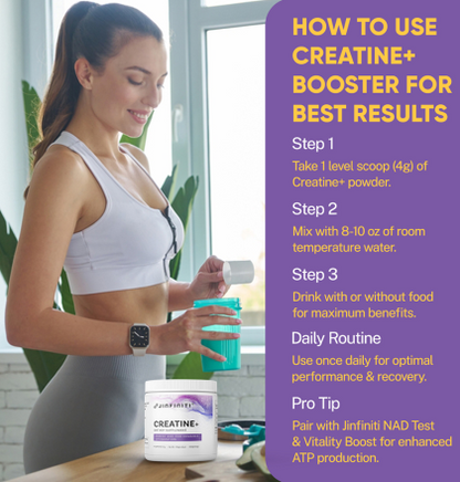 Jinfiniti Creatine + ATP Performance Supplement for Energy and Strength Support