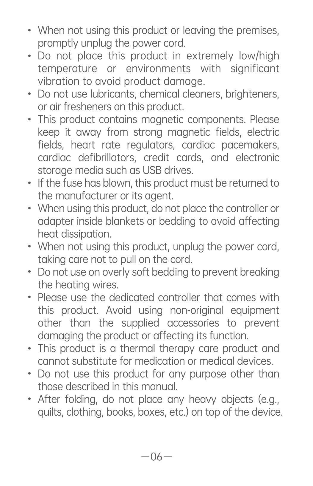 AiYiSheng AYS-108 Bian Stone Heating Shawl official English manual page 8