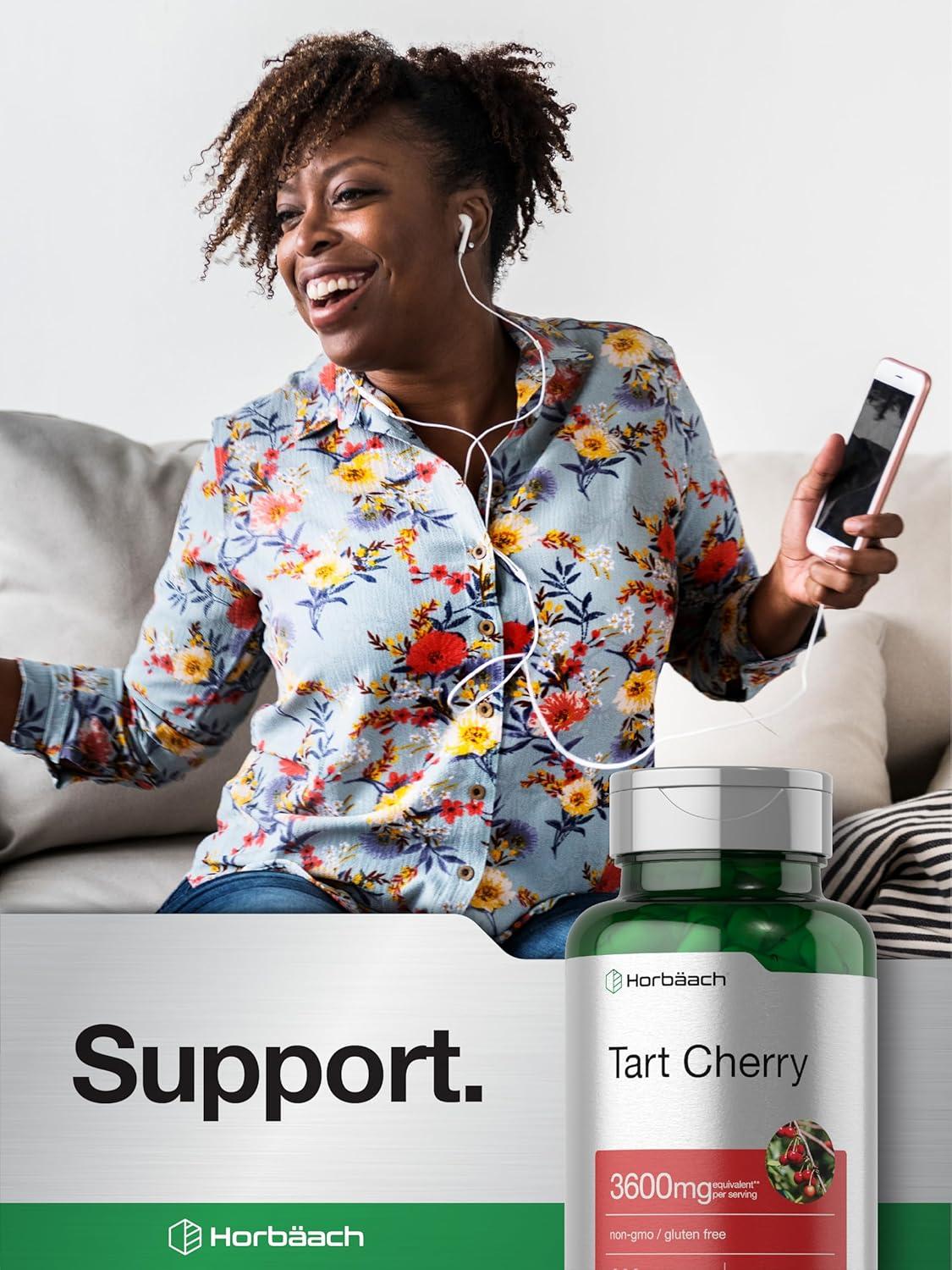 Horb ach Tart Cherry Extract Capsules | 3600mg | 220 Pills | Non-GMO Gluten Free | Traditional Herbal Supplement 220 Count (Pack of 1)