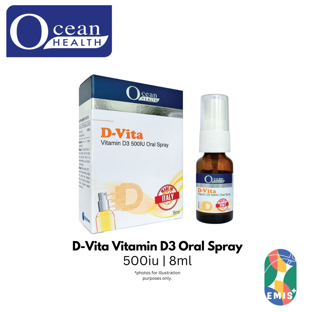 [Clinic Exclusive] Ocean Health D-Vita Vitamin D3 Oral Spray 8ml | Bone & Immune Health | EMIS+