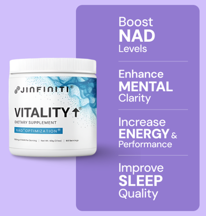 Jinfiniti Vitality NAD+ Booster Powder - 60g Supplement for Cellular Energy and Longevity Support