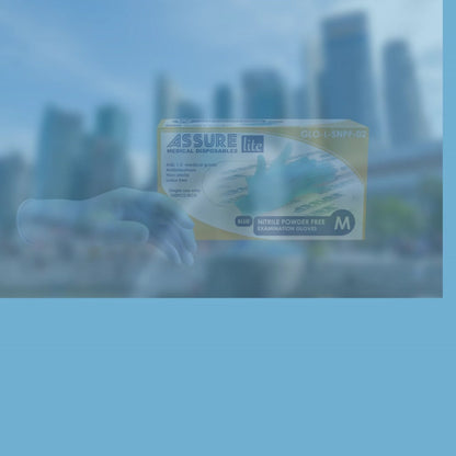 [Bundle of 3] ASSURE Soft Nitrile Gloves Lite Powder-Free Blue 100 Pce/Box