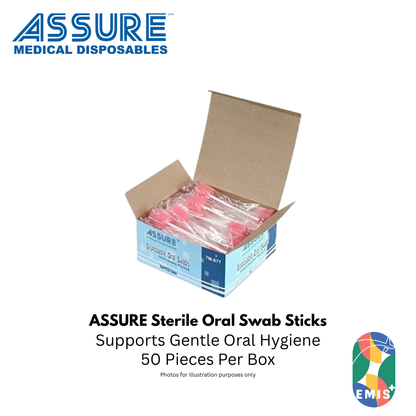 ASSURE Sterile Oral Swab Sticks Individually Packed 50 Pieces per Box