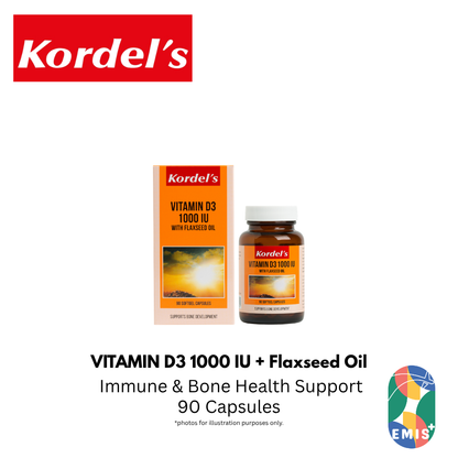 KORDEL’S VITAMIN D3 1000 IU WITH FLAXSEED OIL