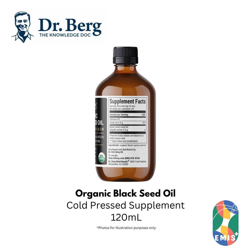 Dr Berg Organic Black Seed Oil 4 fl oz Nigella Sativa Cold Pressed Supplement