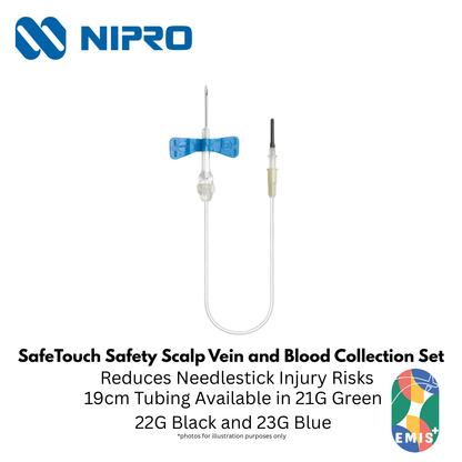 Nipro SafeTouch PSV & Blood Collection Set – Safety-Engineered (19G – 25G) – Nipro medical device available at EMIS+ Singapore