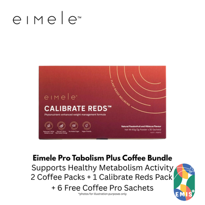 Eimele Pro Tabolism Plus Coffee Bundle with Calibrate Reds and Free Coffee Pro Sachets