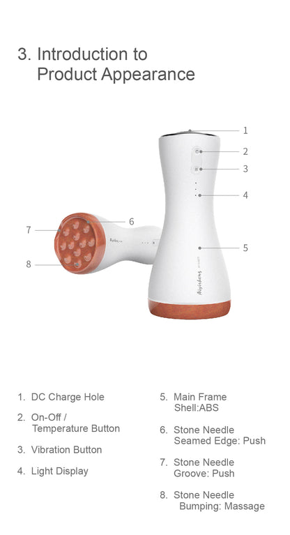 Stone Needle Massage Appliance, Cordless Edition AYS-020 official English manual page 4
