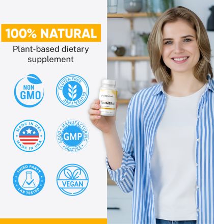 Extra Strength Turmeric+ Supplement - High Potency Formula for Joint Support and Inflammation Relief by Jinfiniti