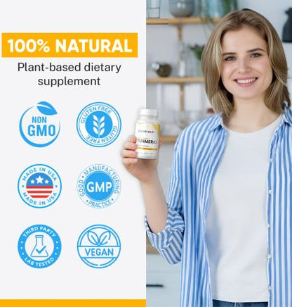 Extra Strength Turmeric+ Supplement - High Potency Formula for Joint Support and Inflammation Relief by Jinfiniti