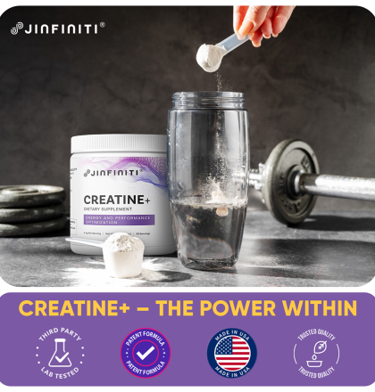 Jinfiniti Creatine + ATP Performance Supplement for Energy and Strength Support