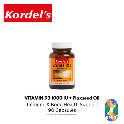 KORDEL’S VITAMIN D3 1000 IU WITH FLAXSEED OIL