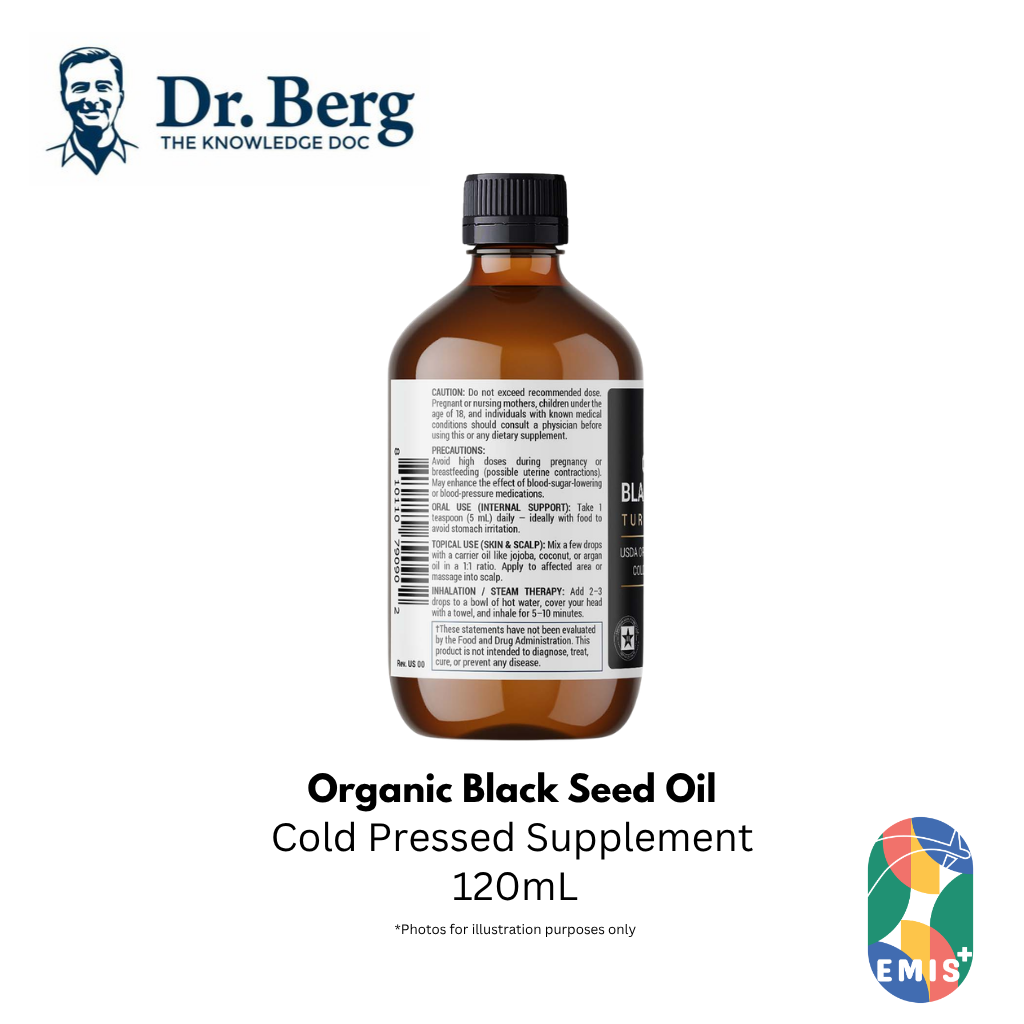 Dr Berg Organic Black Seed Oil 4 fl oz Nigella Sativa Cold Pressed Supplement