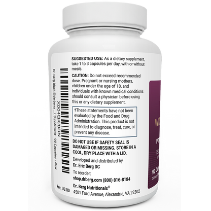 Advanced Immune Support – 1000 mg Black Elderberry with Vitamin D3 & Zinc – 90 Vegetable Capsules