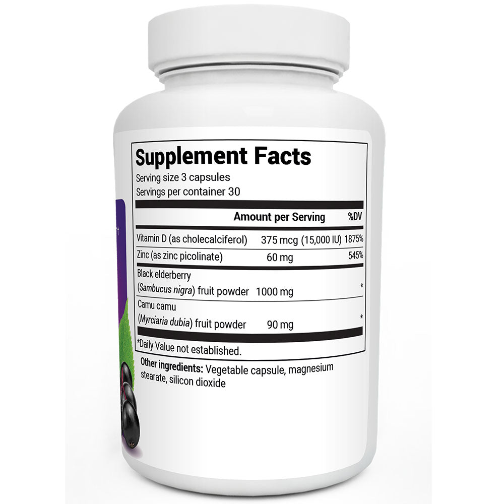 Dr. Berg Advanced Immune Support: Elderberry, Vitamin D3 & Zinc (1000mg)