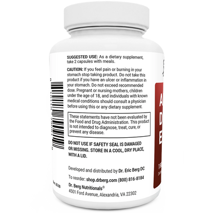 Dr. Berg Advanced Digestive Enzymes - 180 Capsules with Apple Cider Vinegar & Pancreatin for Optimal Digestion