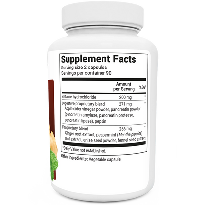 Dr. Berg Advanced Digestive Enzymes - 180 Capsules with Apple Cider Vinegar & Pancreatin for Optimal Digestion