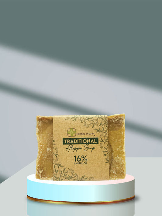 Herbal Pharm Traditional Aleppo Soap 16% Laurel Oil 200g - Herbal Pharm Singapore