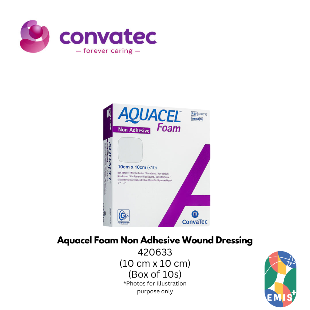 Aquacel Foam Non Adhesive Wound Dressing 10 x 10 cm Hydrofiber Interface 420633