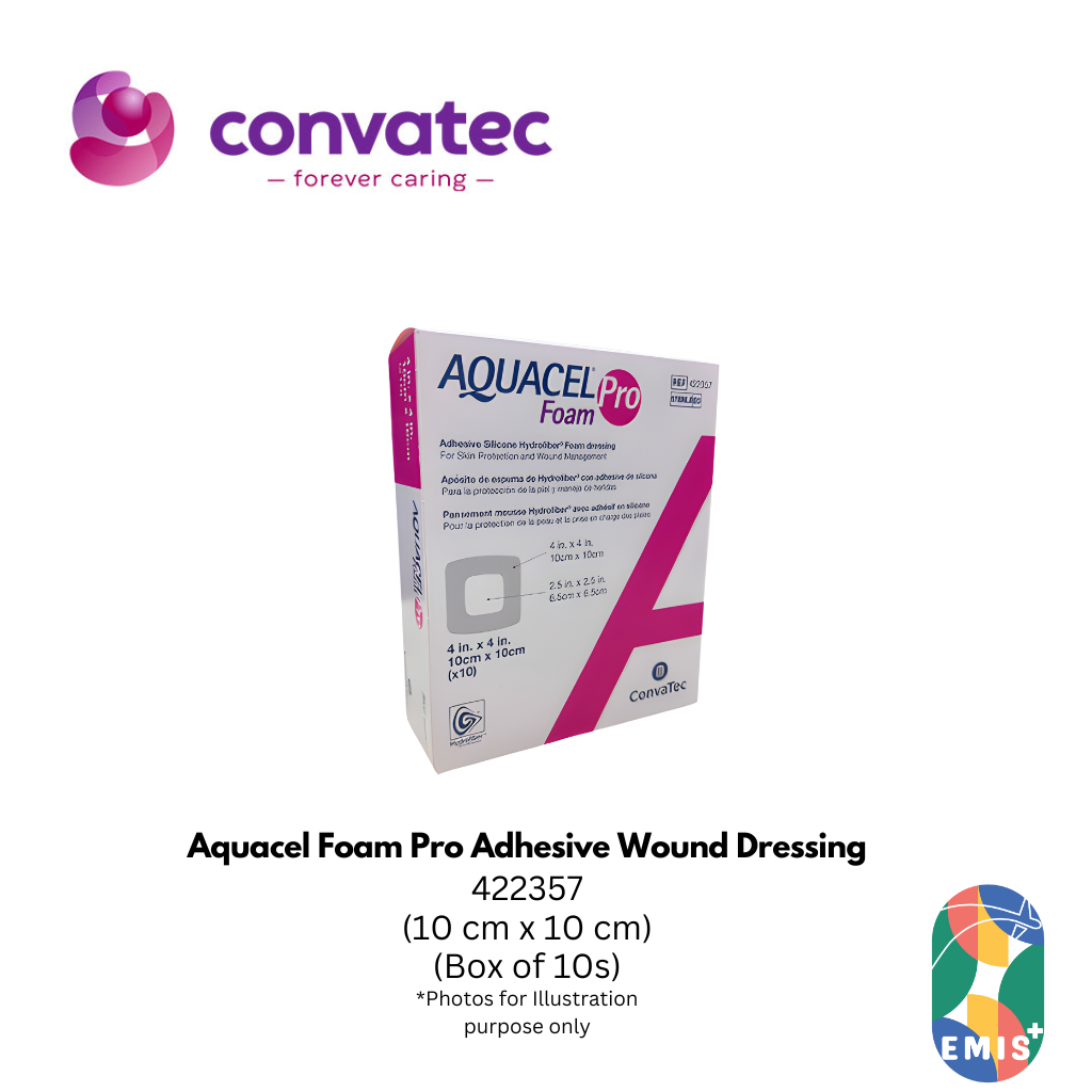 Aquacel Foam Pro Adhesive Wound Dressing 10 x 10 cm Waterproof Silicone 422357
