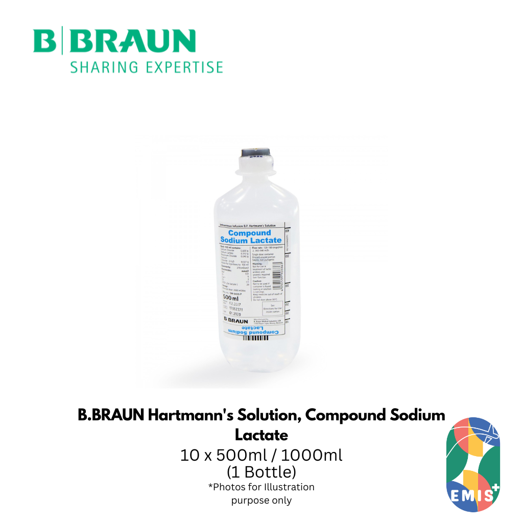 B Braun Hartmanns Solution Compound Sodium Lactate 500ml and 1000ml 10 Bottles