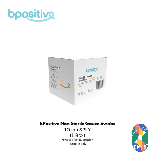BPositive Non Sterile Gauze Swabs 10 cm 8ply Box of 100