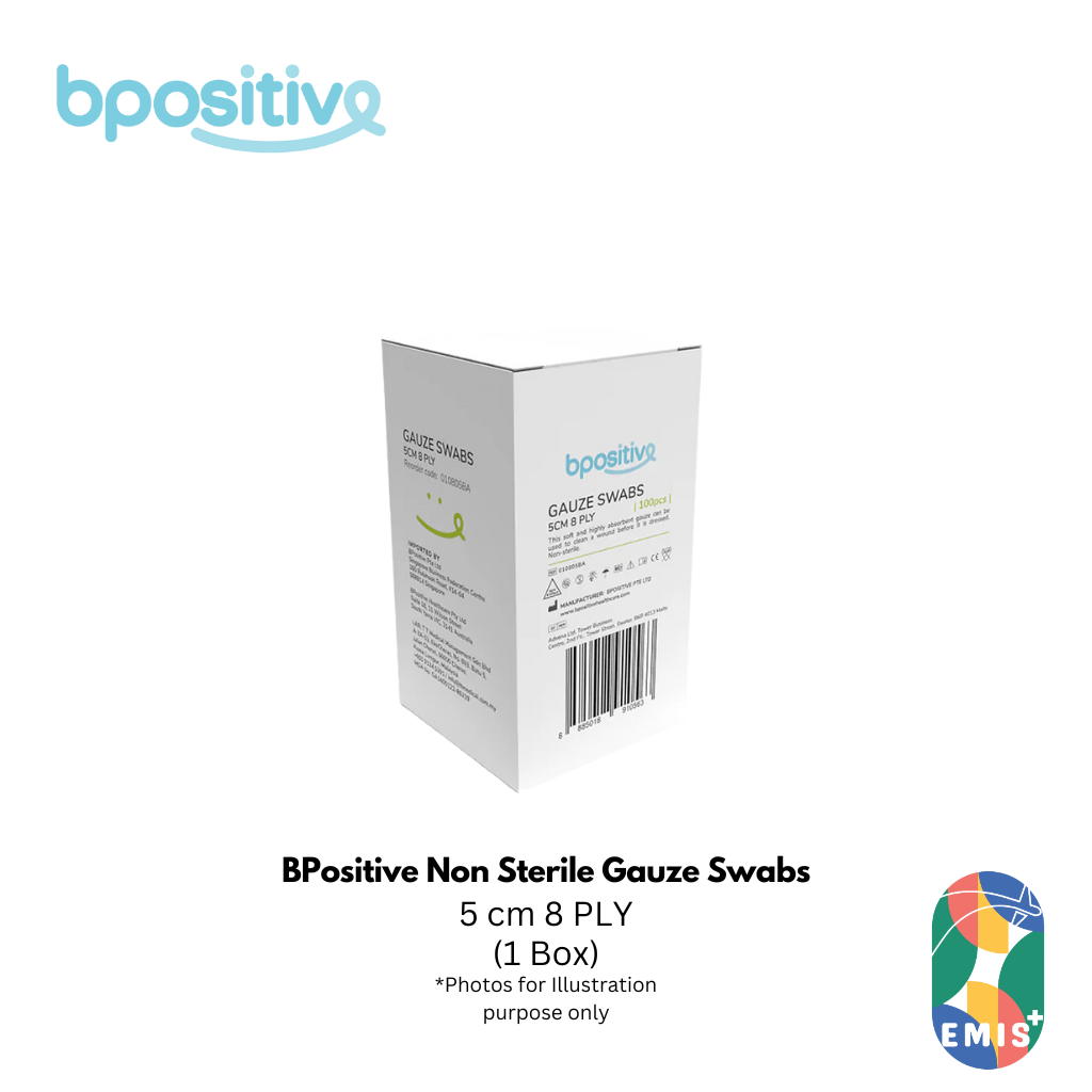 BPositive Non Sterile Gauze Swabs 5 cm 8 Ply