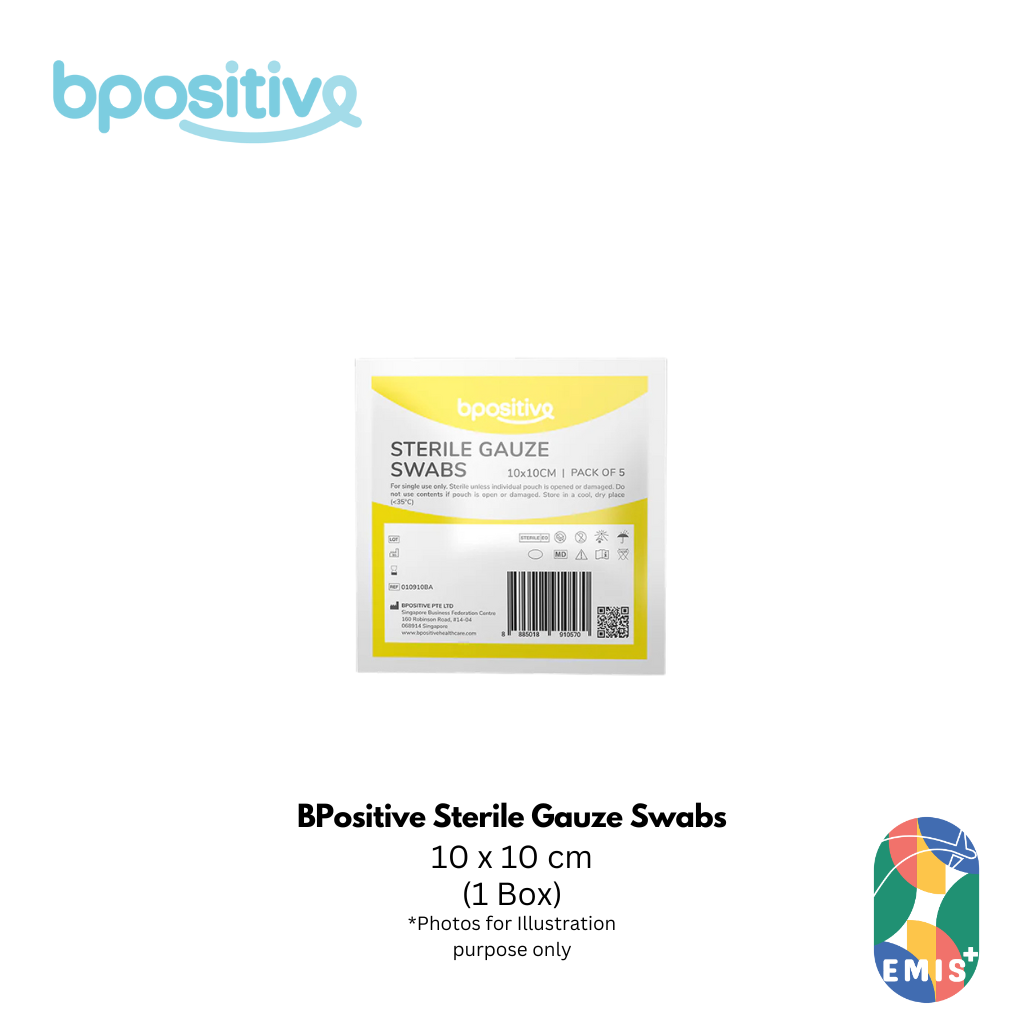 BPositive Sterile Gauze Swabs 10 x 10 cm Pack of 5