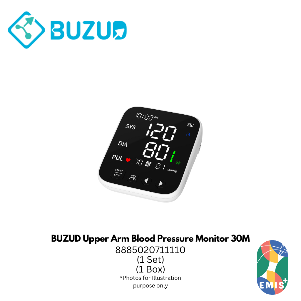 BUZUD Upper Arm Blood Pressure Monitor 30M