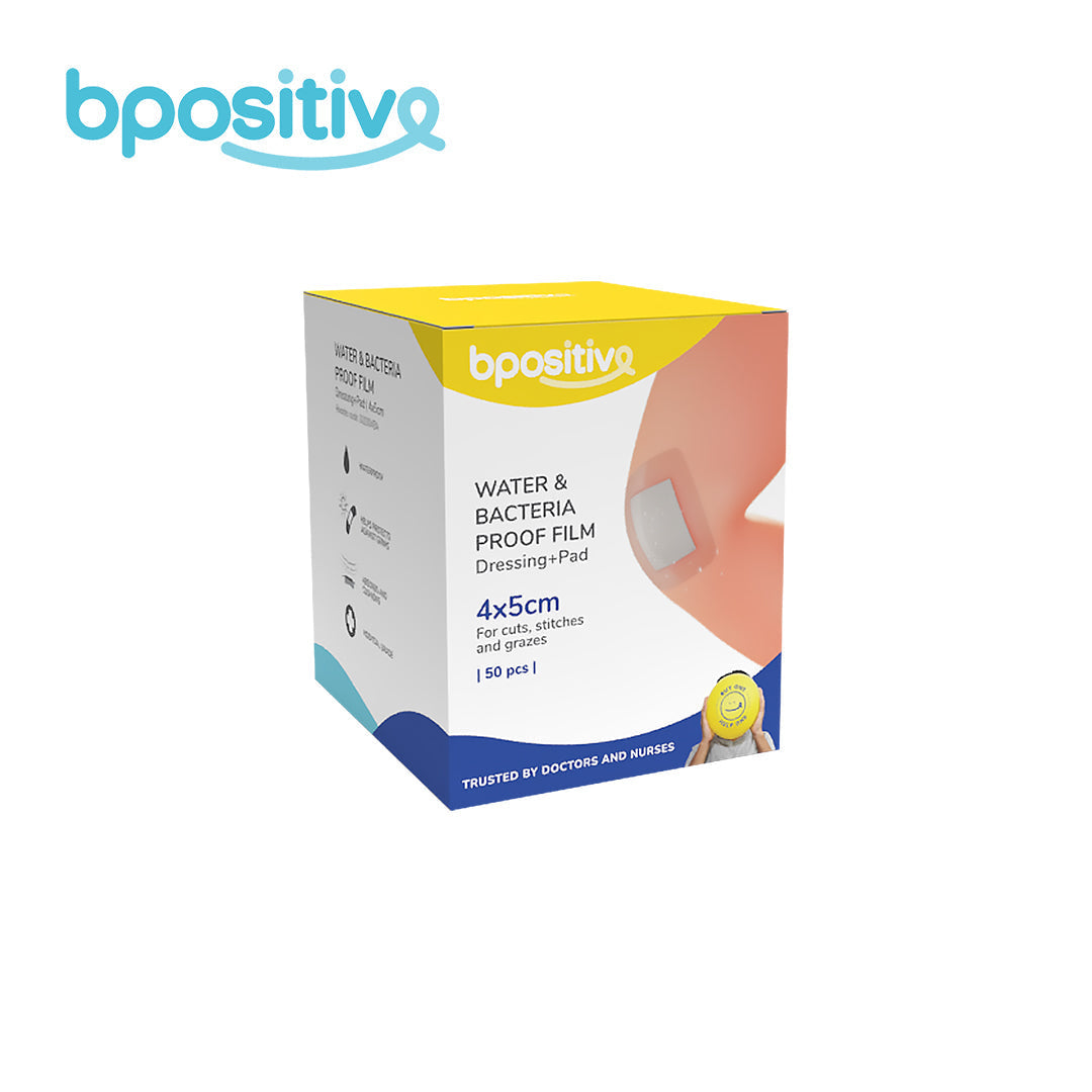 BPositive Water & Bacteria-Proof Film Dressing + Pad (4 x 5cm)