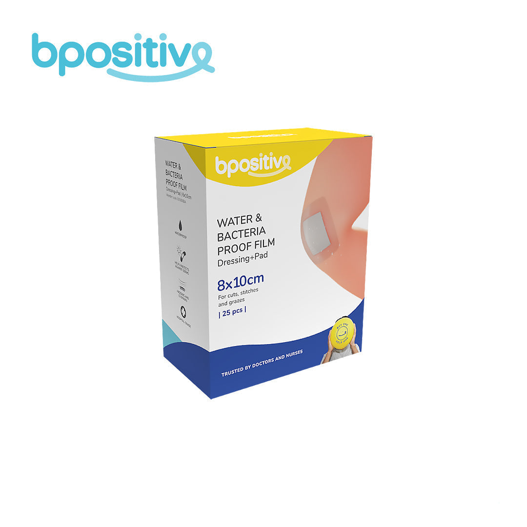 BPositive Water & Bacteria-Proof Film Dressing + Pad (8 x 10cm)