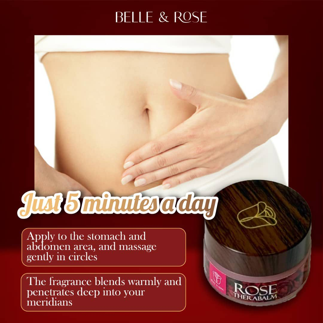 Belle and Rose Therabalm Natural Aromatherapy Balm for Stomach Comfort and Body Relaxation