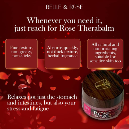 Belle and Rose Therabalm Natural Aromatherapy Balm for Stomach Comfort and Body Relaxation