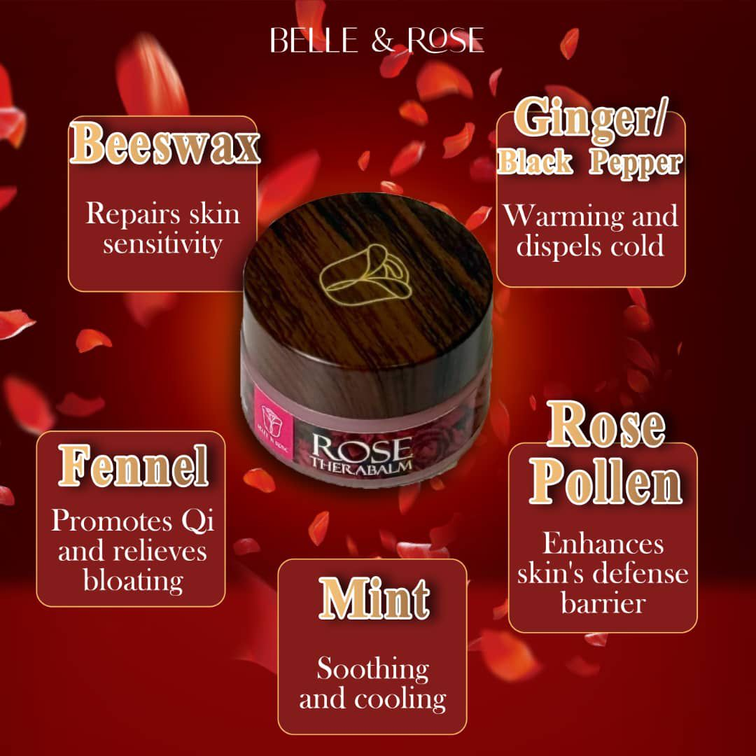 Belle and Rose Therabalm Natural Aromatherapy Balm for Stomach Comfort and Body Relaxation