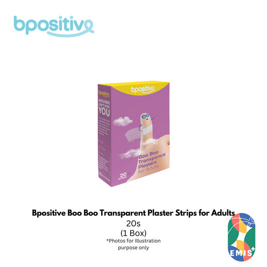Bpositive Boo Boo Transparent Plaster Strips for Adults Box of 20