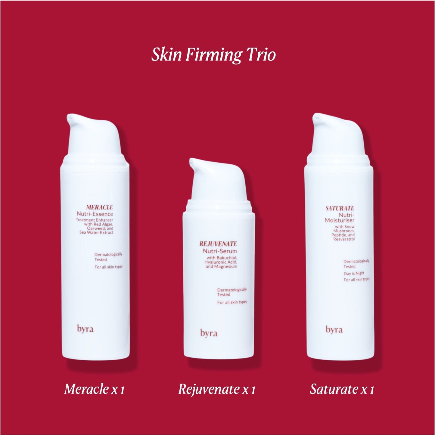 Byra Skin Firming Trio for Hydration Collagen Support and Skin Renewal