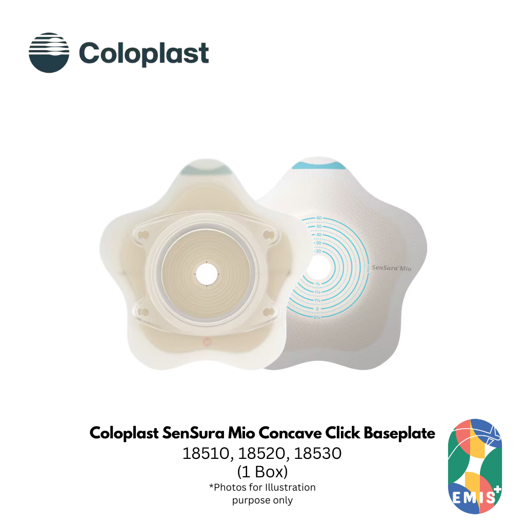 Coloplast SenSura Mio Concave Click Baseplate – Curved Star Shaped Design for Hernias, Bulges & Curves | Models 18510, 18520, 18530