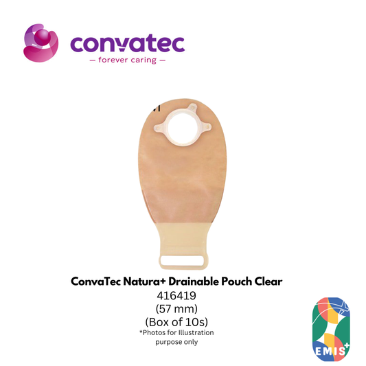 NAT Inviclse Ostomy Pouch Clear 57 mm Clipless Closure Box of 10