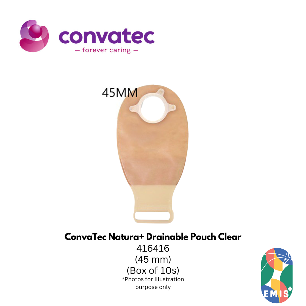 NAT Inviclse Ostomy Pouch Clear 45 mm Clipless Closure Box of 10 416416