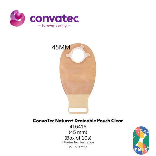 NAT Inviclse Ostomy Pouch Clear 45 mm Clipless Closure Box of 10 416416