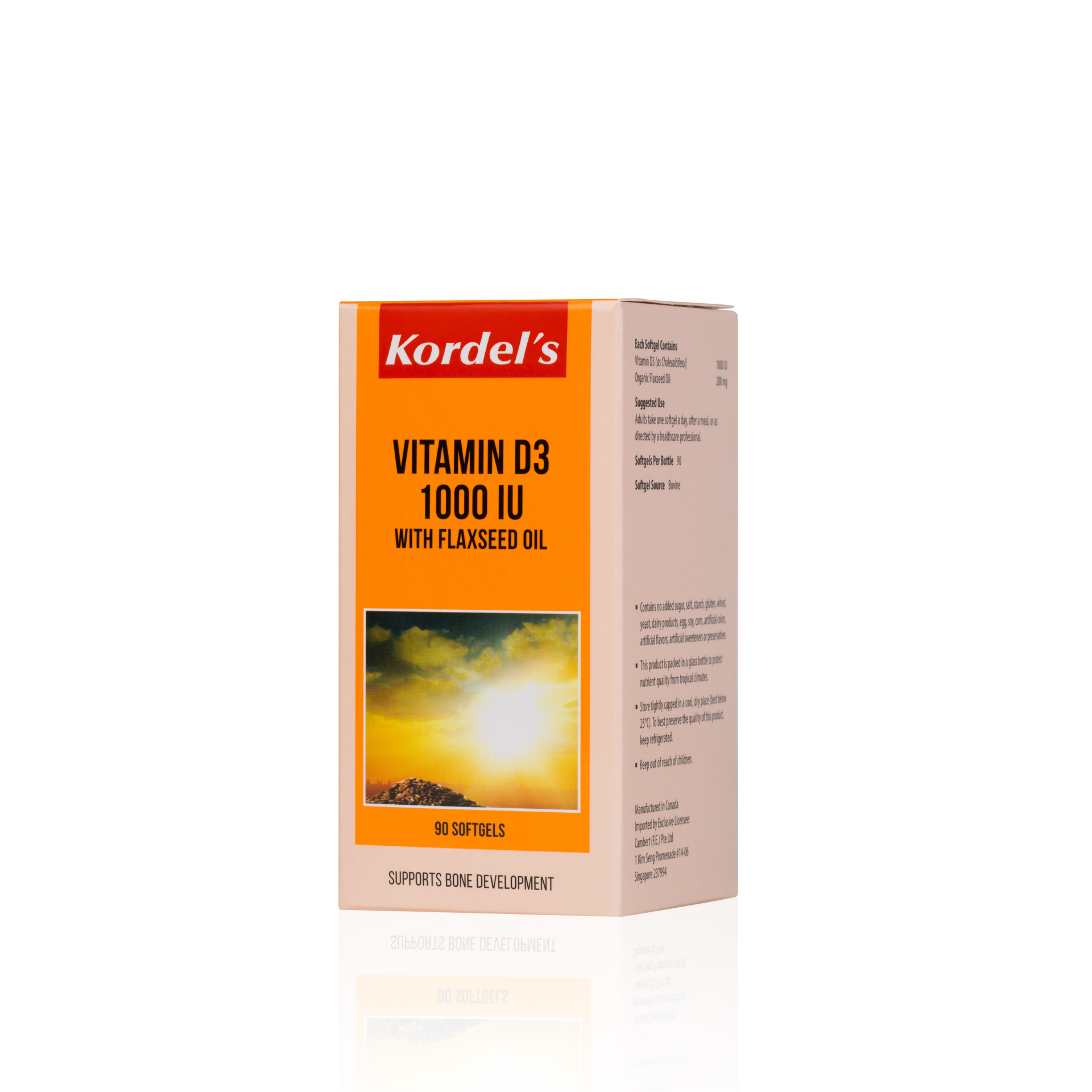 KORDEL’S VITAMIN D3 1000 IU WITH FLAXSEED OIL