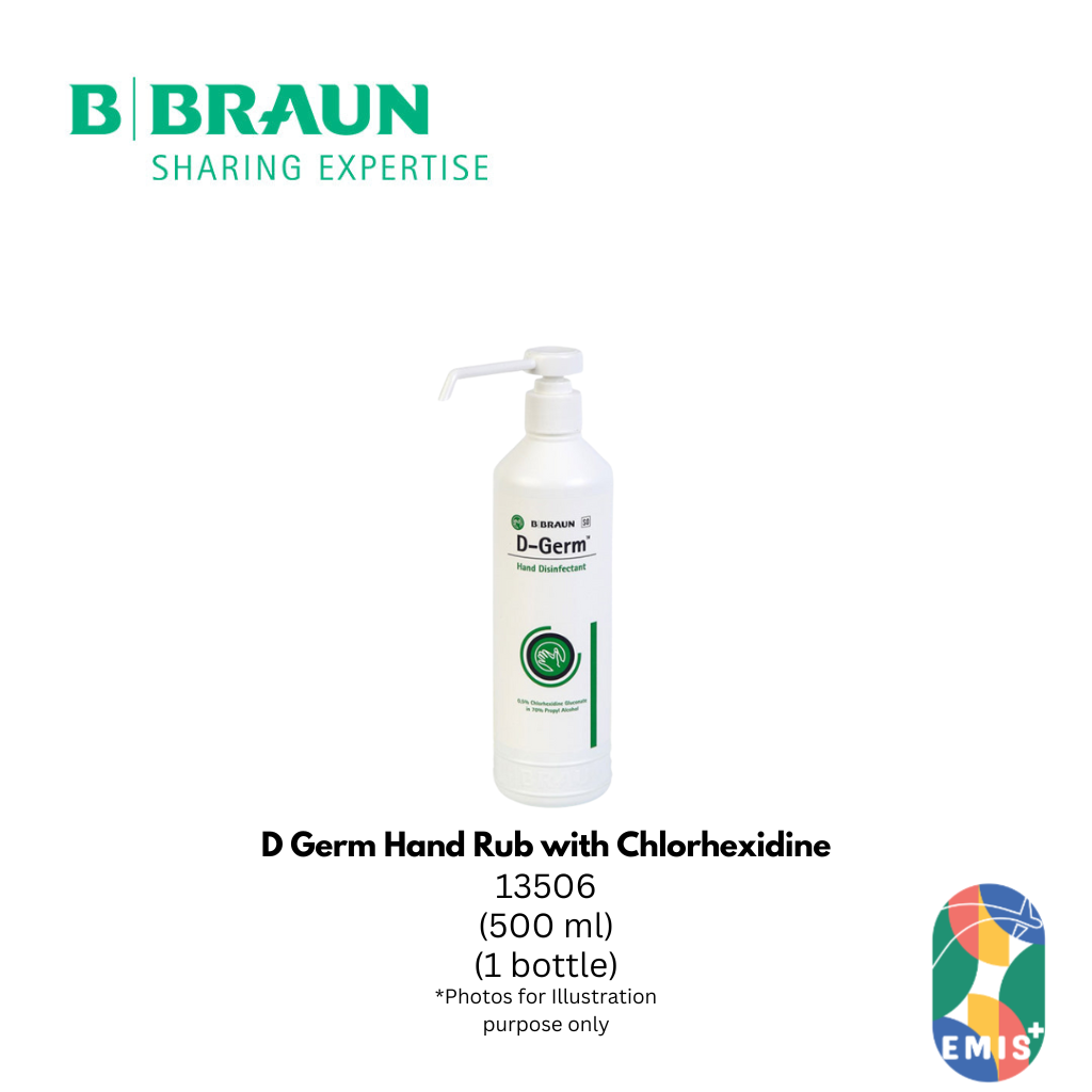 D Germ Hand Rub with Chlorhexidine 500 ml Alcohol Based Hand Sanitizer Pump Bottle