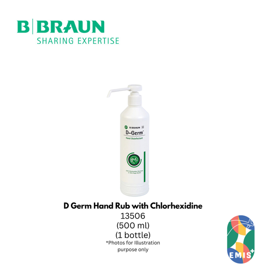 D Germ Hand Rub with Chlorhexidine 500 ml Alcohol Based Hand Sanitizer Pump Bottle