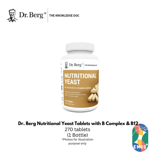 Dr. Berg Nutritional Yeast Tablets with B Complex & B12 — Keto Energy & Metabolism Support (270 Tablets)