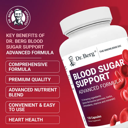 Dr. Berg Advanced Blood Sugar Support: Chromium & Potassium Formula (120 Veggie Caps)