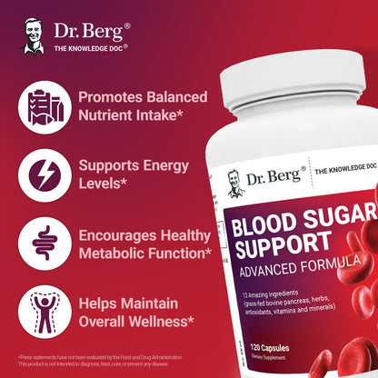 Dr. Berg Advanced Blood Sugar Support: Chromium & Potassium Formula (120 Veggie Caps)
