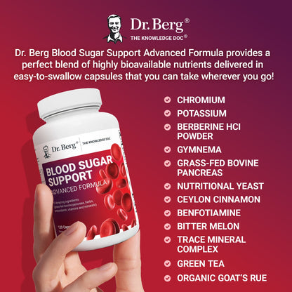 Dr. Berg Advanced Blood Sugar Support: Chromium & Potassium Formula (120 Veggie Caps)