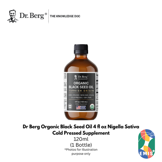 Dr Berg Organic Black Seed Oil 4 fl oz Nigella Sativa Cold Pressed Supplement
