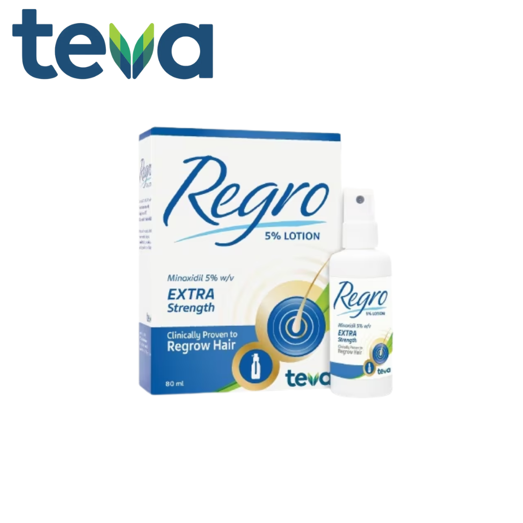 Teva Regro 5% Minoxidil Scalp lotion 80ml (Clinically Proven to Regrow Hair)