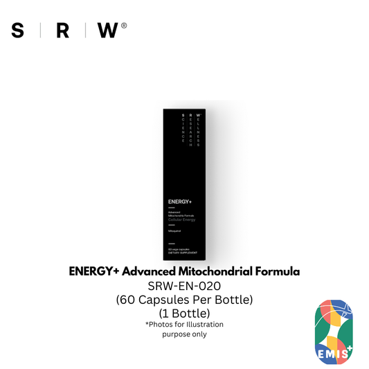 SRW ENERGY+ Advanced Mitochondrial Energy Supplement with 20mg Mitoquinol for Vitality and Focus